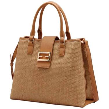 Imagem de Bolsa Feminina Moderna Alça Ajustavel Transversal Chenson, Bege, UN