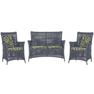 Imagem de Jogo Sofá E 2 Poltronas Igapó Alumínio Marrom E5 Trama Prata