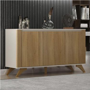 Imagem de Buffet 3 Portas 2 Prateleira Pampulha Valdemoveis Off White/cinamomo