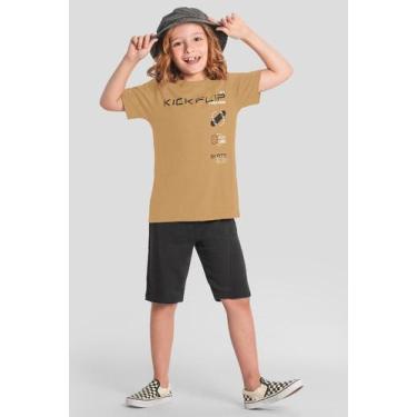 Imagem de Conjunto infantil menino skate Brandili, Marrom, 4