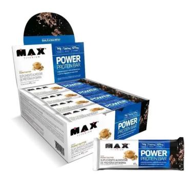 Imagem de Barra Power Protein Bar Caixa Peanut Butter Max Titanium