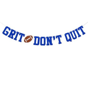 Imagem de Faixa Go Lions - Decoração de festa de futebol do Lions, faixa Grit Don't Quit, decorações de festa do dia do jogo do Lions brilho azul