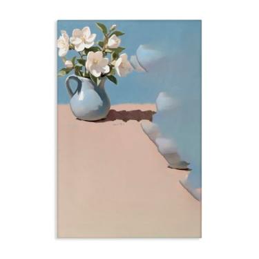 Imagem de Stupell Industries Arranjo de marfim em tela de jarro azul, arte de parede, design por Gina Kelly, 91 x 61 cm