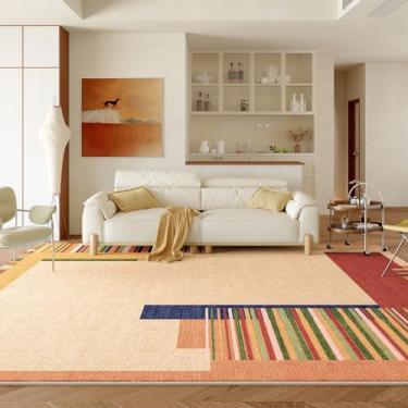 Imagem de Tapete de pelúcia para decoração de quarto, estilo moderno, para sala de estar, macio e fofo, tapete de pelúcia grosso para casa (200x300 cm/G)