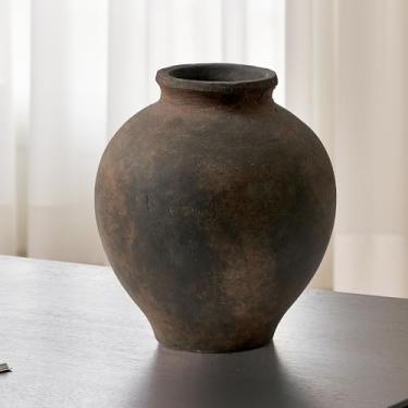 Imagem de LB2 Vaso grande de cerâmica branca, vaso rústico estilo zen de 28 cm de altura, vaso de terracota, decoração de casa de fazenda envelhecida, flor decorativa de cerâmica para decoração de casa (A 30 cm