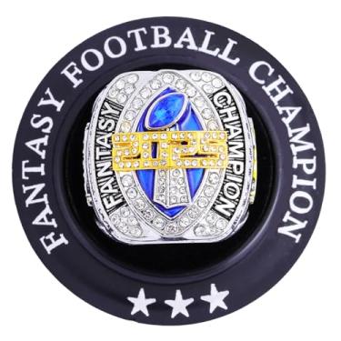 Imagem de ZZXZJW Prêmio Troféu Anel Campeonato de Futebol Fantástico 2025 para Vencedor da Liga de Futebol de Fantasia, Metal, Cristal
