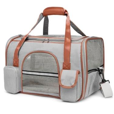 Imagem de Bolsa Pet Mala Cães Gatos Avião Transporte Viagem Grande (cinza média)