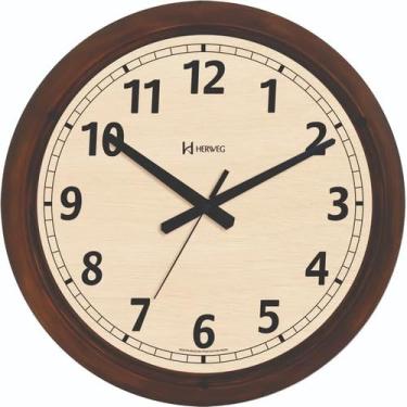 Imagem de Relógio Parede 40cm Tipo Madeira Envelhecido Retrô Herweg