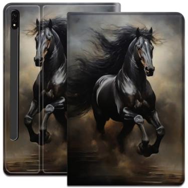 Imagem de Capa para Samsung Galaxy Tab S8 Plus 2022/S7 FE 2021/S7 Plus 2020 12,4 polegadas, capa de hibernar/despertar automática de couro sintético para Galaxy Tab S8+ 2022/S7 FE 2021/S7 Plus 2020, A Dark