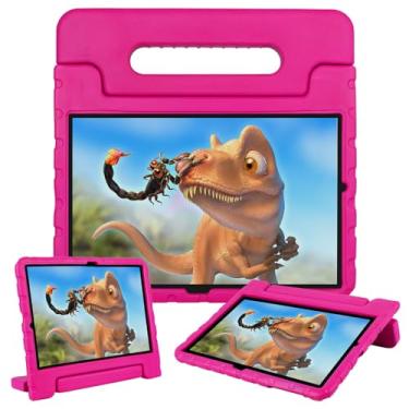 Imagem de BILLISGOVA Capa para Samsung Galaxy Tab S7 FE/S7 Plus/S8 Plus com suporte para lápis e alça antiderrapante, nova capa super protetora de 31,5 cm para Tab S8+/2021 Tab S7 FE/2020 S7+ rosa vermelha