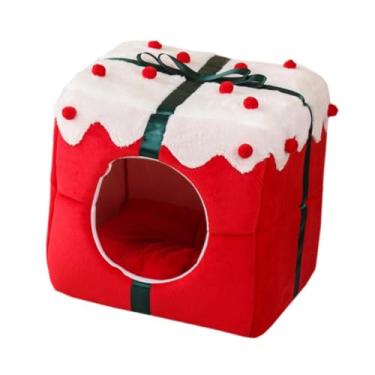Imagem de IEUDNS Tenda para gatos de Natal, abrigo para gatos de Natal, fundo antiderrapante, cama para animais de estimação, cama para gatos, para gatinhos,