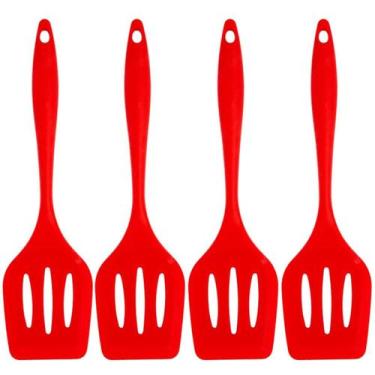 Imagem de Espatula De Silicone Vada Vermelha Grande Kit 04 Un - Art House
