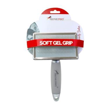 Imagem de Rasqueadeira Germanhart para Gatos, Tamanho G, Cabo em Gel, Pinos de Metal Suave, Remoção de Pelos e Nós, 12x3.5x19 cm