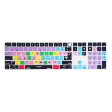 Imagem de XSKN Capa para teclado Final Cut Pro Shortcuts versão universal UE e EUA para iMac 2024 24 polegadas M4 Magic Keyboard com Touch ID e teclado numérico (A3119)