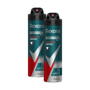 Imagem de Kit 2 Desodorante Rexona Antibacterial e Invisible Masculino Aerosol A