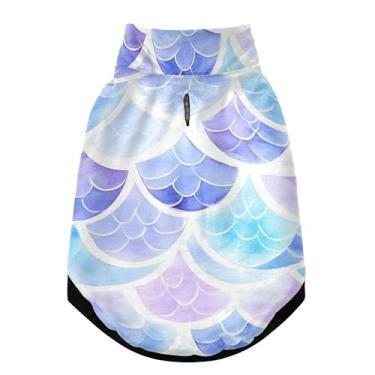 Imagem de SEHANY Casaco de cachorro com escama de peixe arco-íris para cães pequenos, superquente à prova de vento, jaqueta de inverno macia e aconchegante para clima de neve fria com coleira para animais de