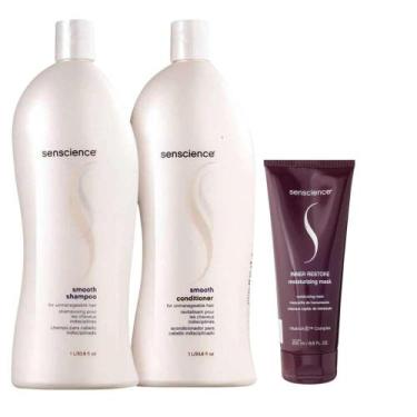 Imagem de Senscience Smooth Shampoo + Condicionador 1L + Inner Restore 200ml