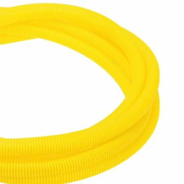 Imagem de DMiotech Tubo dividido de tear de fio de 30,5 m, protetores de cabo de conduíte flexível para animais de estimação para escritório, casa, jardim, amarelo