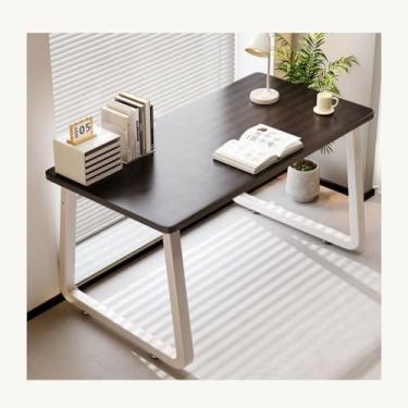 Imagem de Mesa de computador, mesa de estudo de escrita simples moderna em forma de U, pernas de mesa de aço carbono 73 cm de altura, perfeita para escritórios domésticos e pequenos espaços, mesa de trabalho de