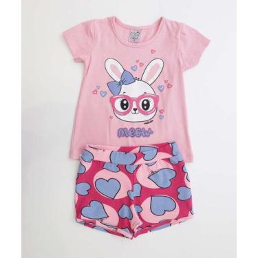 Imagem de Conjunto Infantil Manga Curta Estampado Tam 1 a 3-42016 - MARISA, Rosa