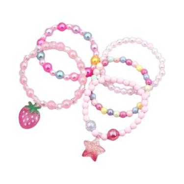 Imagem de Conjunto De Pulseiras De Contas Com Charme De Morango E Pentagrama Par