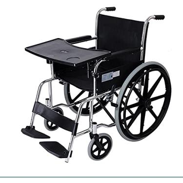 Imagem de YYBOES Bandeja de colo para cadeira de rodas, bandeja universal portátil com suporte de copo, para comer e ler, adequada para apoios de braços de cadeira de rodas