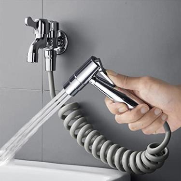 Imagem de uhyOHF Pulverizador de bidê para conjunto de pulverizador de bidê de vaso sanitário pulverizador de bidê de banheiro pulverizador de banheiro de latão com mangueira de 3 m Bidê portátil pulverizador