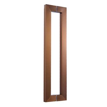 Imagem de Puxador de porta interno externo, puxadores de porta de vidro de metal fáceis de instalar maçanetas contemporâneas design de dois lados chuveiro porão porta de pátio (comprimento dourado 44 cm (17,3