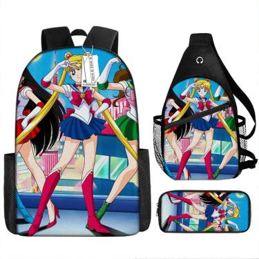 Imagem de Conjunto escolar Sailors Moons Tsukinos Usagis para crianças, 3 unidades