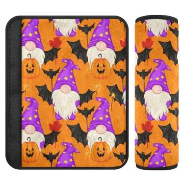 Imagem de Burbuja Capa para cinto de segurança de carro Halloween Gnomos Protetor de cinto de segurança de carro macio confortável para alça de ombro de assento, 1 par pequeno