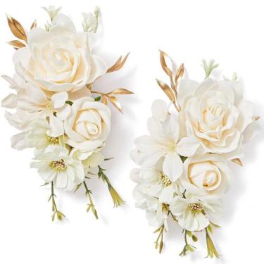 Imagem de Conjuntos de Corsages Florales para Hombro Serwalin de Seda color Cham