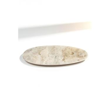 Imagem de noadre Bandeja oval de mármore travertino natural 29,5 x 16,5 cm – Organizador decorativo para joias, velas e perfumes, armazenamento de bancada para banheiro, cômoda e cozinha, presente para mulheres