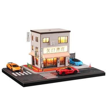 Imagem de SOCANGJIA Rack de exibição de carro em escala 1:64 – Serve para caixa de fósforos Hot Wheels, vitrine realista Street View, armazenamento independente para colecionadores, decoração de escritório em