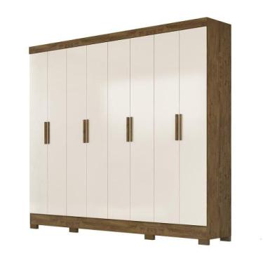 Imagem de Guarda Roupa Diplomata Castanho/Baunilha 8 Portas 4 Gavetas Moval