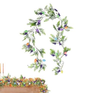 Imagem de Decoração De Guirlanda Da Páscoa,Decoração Para Feriados - Guirlanda com Ovos de Páscoa Artificiais e Coloridos | Para de Parede Lareira Mantel e Escadas no Feriado de