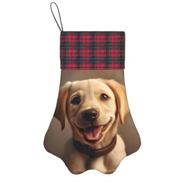 Imagem de SKKNT Linda estampa de cachorro labrador, meias de Natal, animais de estimação, decoração de Natal, cães, gatos, árvores, doces, presente, conveniente