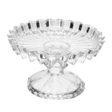 Imagem de Prato Com Pé De Cristal Para Bolo Tortas Sobremesas Geneva Wolff 8x14cm