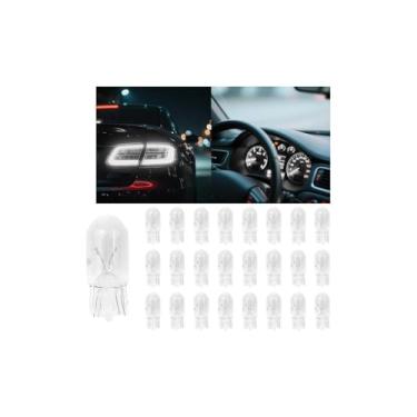 Imagem de Osilly 25PCS T10 12V 5W Lâmpadas de seta de seta de carro, lâmpadas de marcador lateral de veículo de pé plano transparente, acessórios de lâmpadas de farol âmbar interior automotivo, universal para