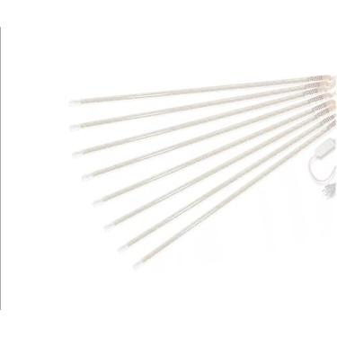 Imagem de 8 Tubos De Luz Led 75cm Iluminação Cascata De Efeito Gelo Chuva Natal Cor:Branco Quente