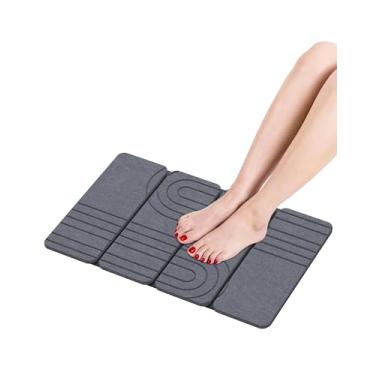 Imagem de iHomara Tapete de borracha para banheiro, dobrável em 4 lados, com base de borracha de tecido técnico, adequado para banheiros, residências e cozinhas