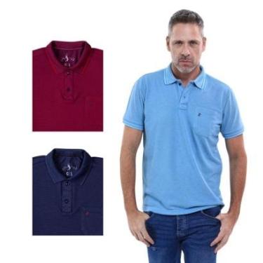Imagem de Kit 3 Camisa Polo Masculina Pique Premium com Bolso Casual-Masculino