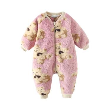 Imagem de Macacão De Inverno Para Bebê Com Zíper, Forrado Em Fleece, Manga Longa