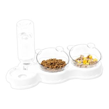 Imagem de Alimentador para Gatos - Bebedouro Automático Antiderrapante - Conjunto de Pratos para Água e Comida,Para Gatinhos Pequenos Médios Grandes Coelhos Todos Portes Uso em Férias Noite Casa