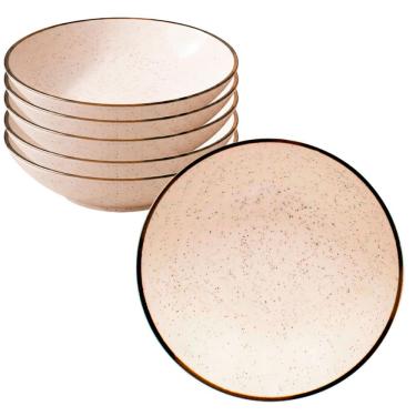 Imagem de Jogo de Pratos de Porcelana Fundo Brisa 20,5cm 6 peças - Oxford