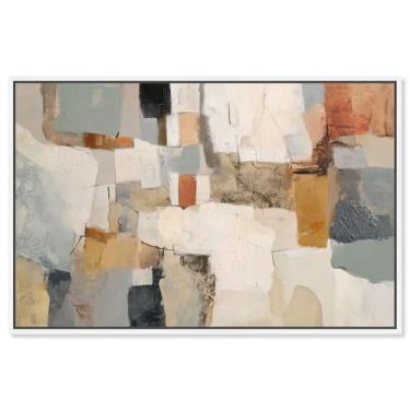 Imagem de Color Field Intersect III Impressão em tela Boho Wall Decor por Art Remedy, moldura branca, 38 x 25 cm