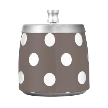 Imagem de Cinzeiro marrom de bolinhas brancas para maconha, bandeja de fumaça, cinzeiro em pé ao ar livre para pátio