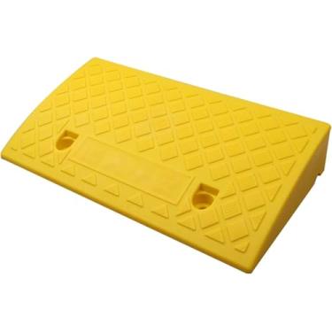 Imagem de CMOLVUR Almofada triangular de PVC para porta de rampa limiar para cadeira de rodas Tapete de escalada de carrinho de bicicleta - Design de compartimento para cartão na parte inferior da grade placa