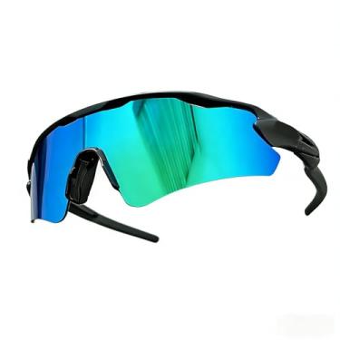 Imagem de Óculos de Sol Esportivo Unissex Polarizado UV400 – Ideal para Corrida, Ciclismo, Praia e Beach Tennis(preto com verde)