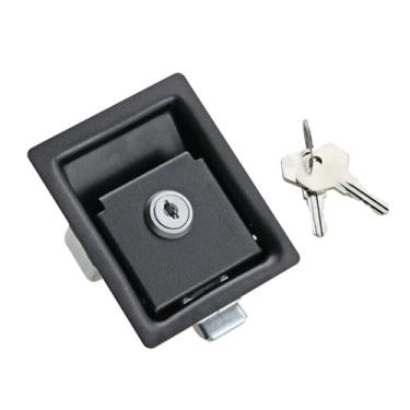 Imagem de Fechadura de porta de material de ferro, interruptor industrial, gabinete, gabinete, caixa de distribuição, tranca plana para trailer, 1 peça (com fechadura)