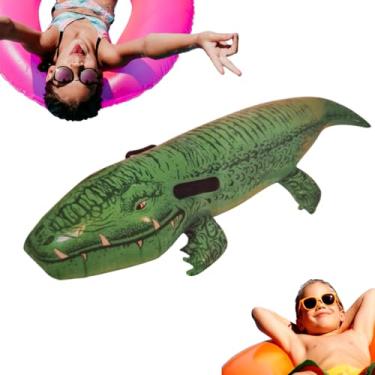Imagem de Boia Inflável em Formato de Jacaré, Verde, 134cm, Piscina e Praia